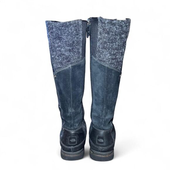 The North Face Women’s Suede Winter Boots 7.5 Black Gray Tall Zip Primaloft - Picture 6 of 8